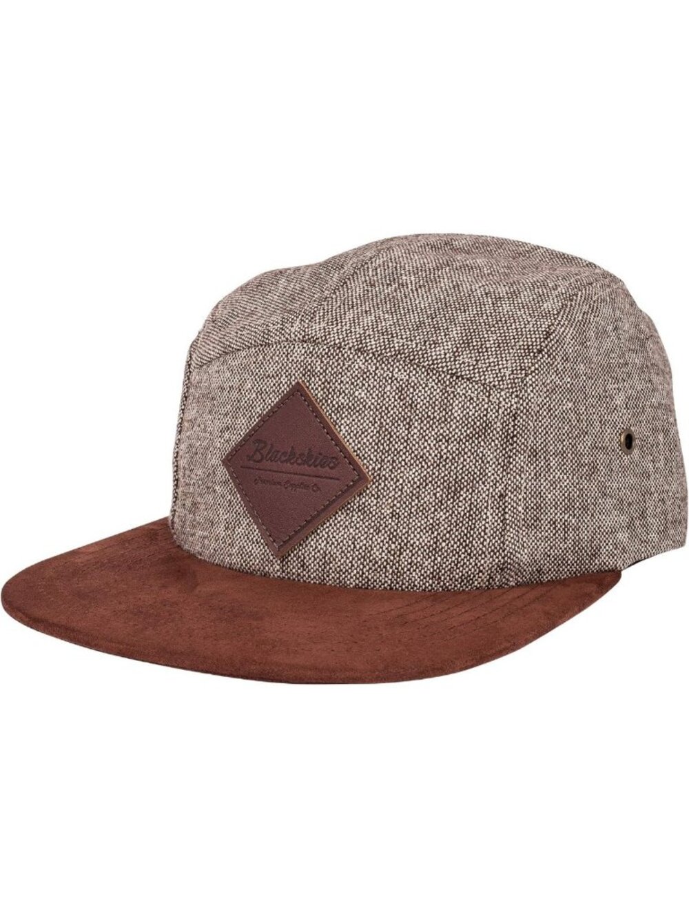 Unisex Premium 5-Panel Baseball Cap | Black & Wine Red Wool Visor, Stylish